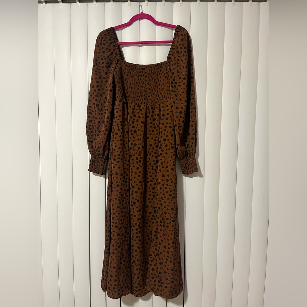 Brown and black dress